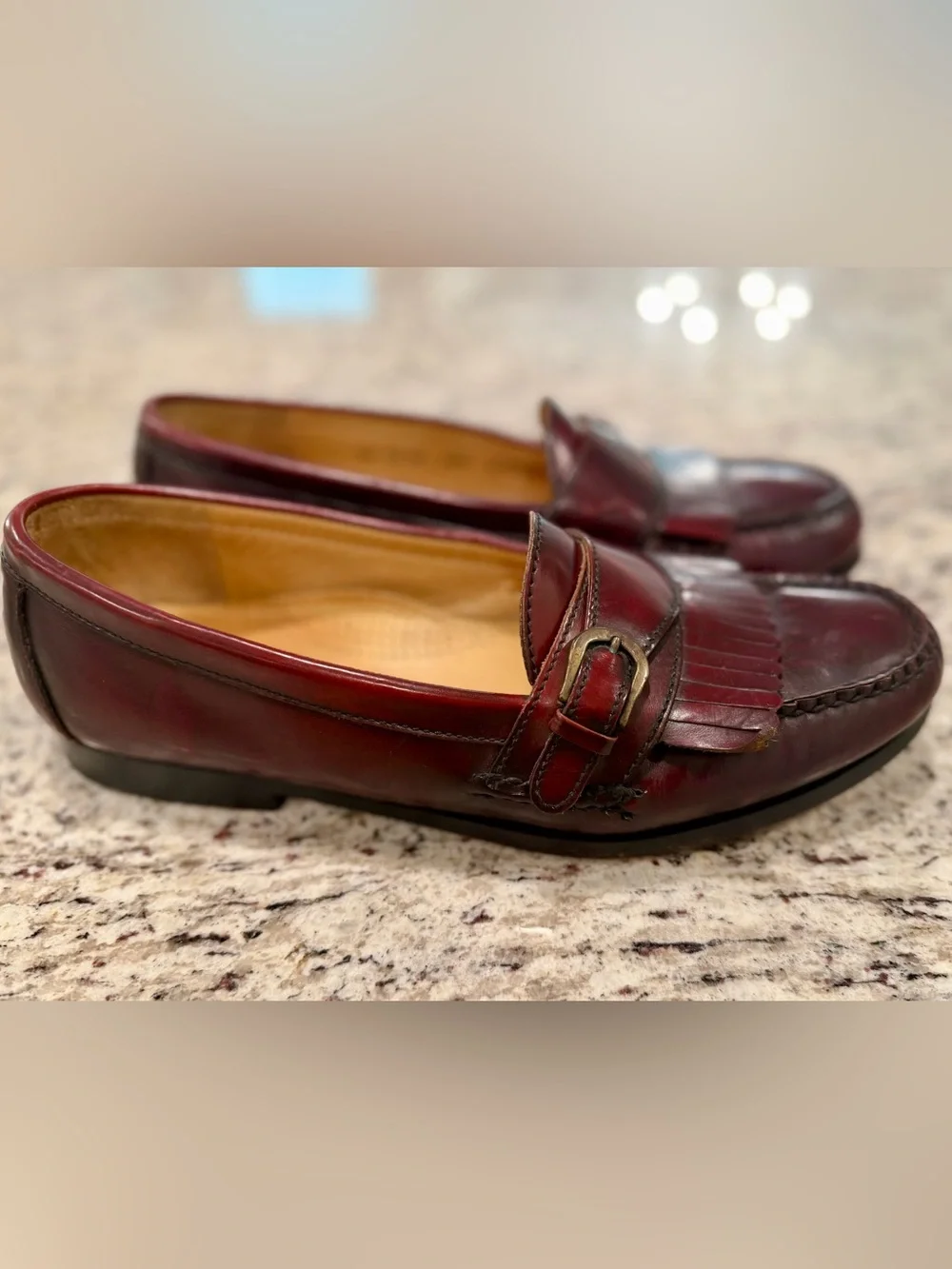 Cole Haan Shoes Men’s Size 10.5 D Burgundy Kiltie Monk Strap Loafers Italy 3516